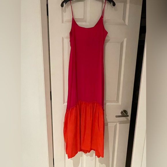 Elan orange and fushia long beachwear maxi dress. Size L - Picture 2 of 4
